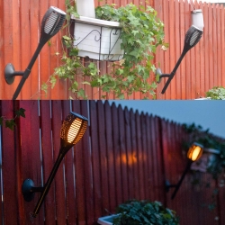 96leds outdoor garden flicker flame led solar landscape lamp