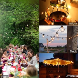 Outdoor String Lights 25 Feet G40 Globe Patio Lights with 27 Edison Glass Bulbs(2 Spare), Waterproof Connectable Hanging Light for Backyard Porch Balcony Party Decor, E12 Socket Base,Black